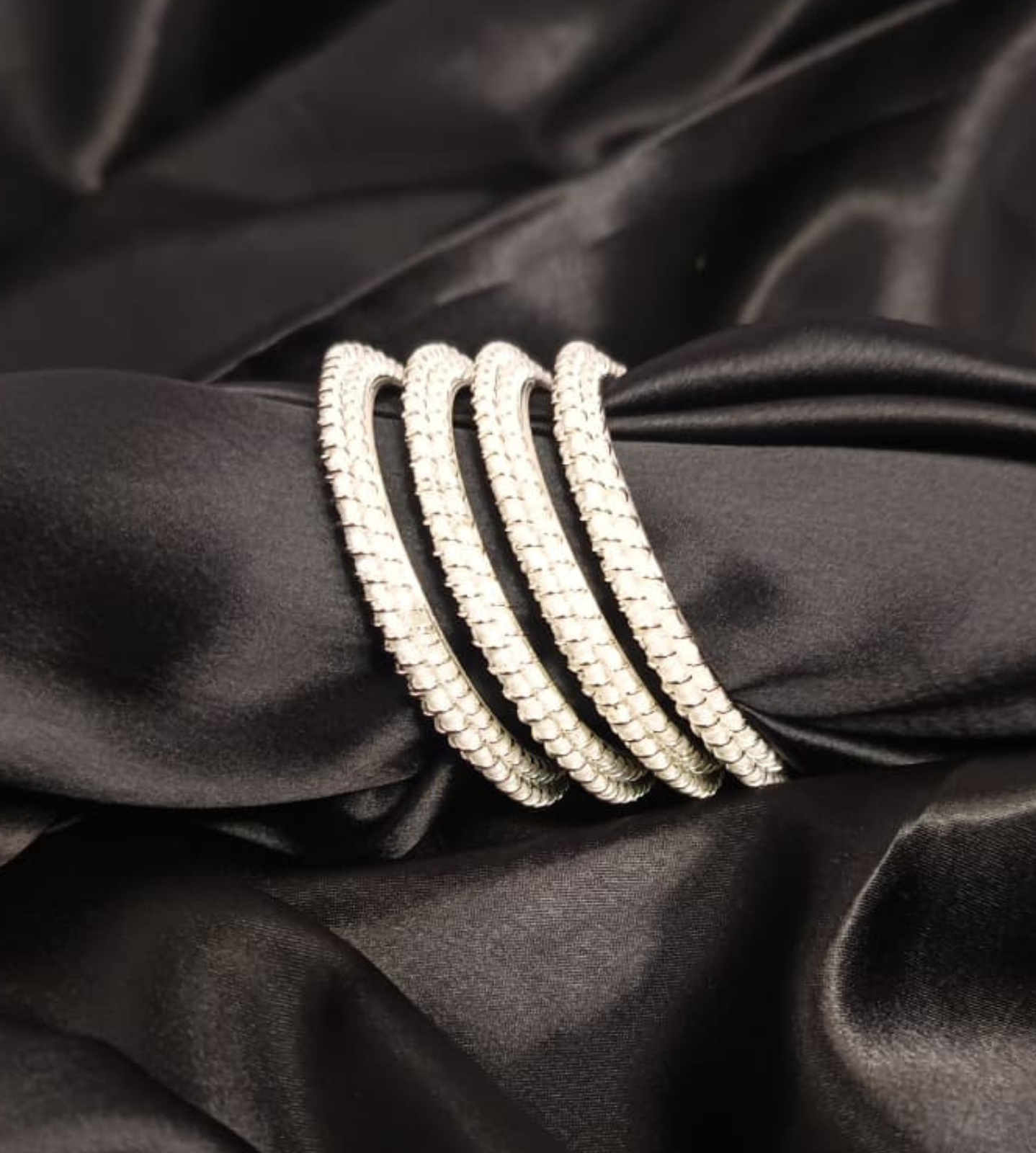 Double stringed silver bangles