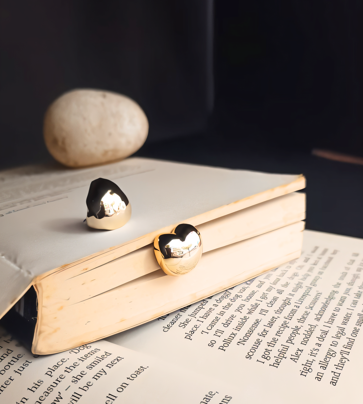 Shiny Gold Heart Dangle Earrings for Women - Image 2