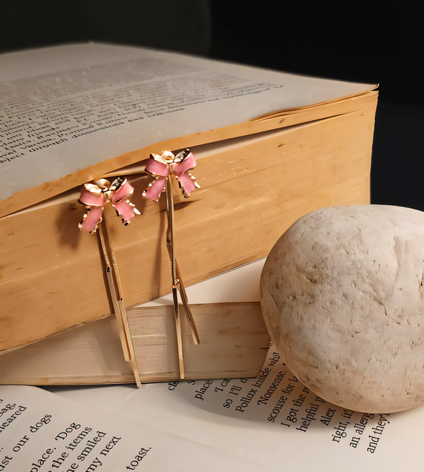 Elegant Ribbon Bow Gold-Tipped Pen Earrings | Green, Pink, Purple, Black, White, Peach - Image 5