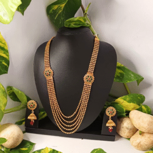 Manimegalai antique temple jewellery | Necklace + earrings