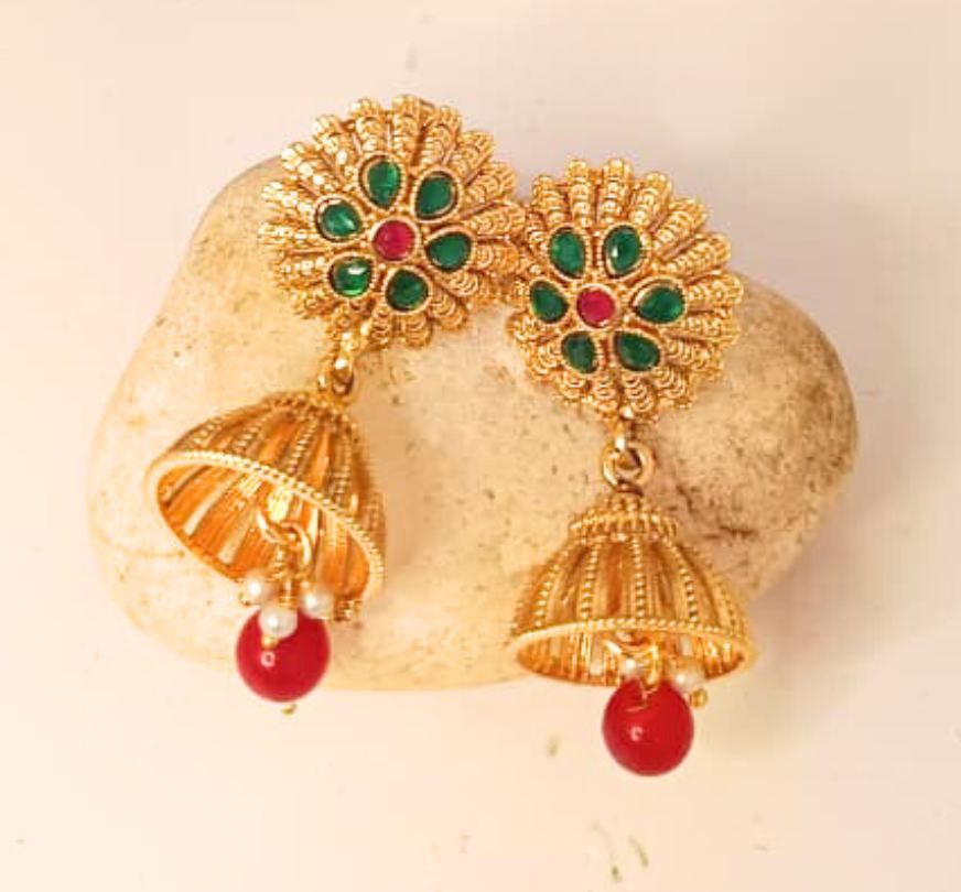 Manimegalai antique temple jewellery | Necklace + earrings - Image 3