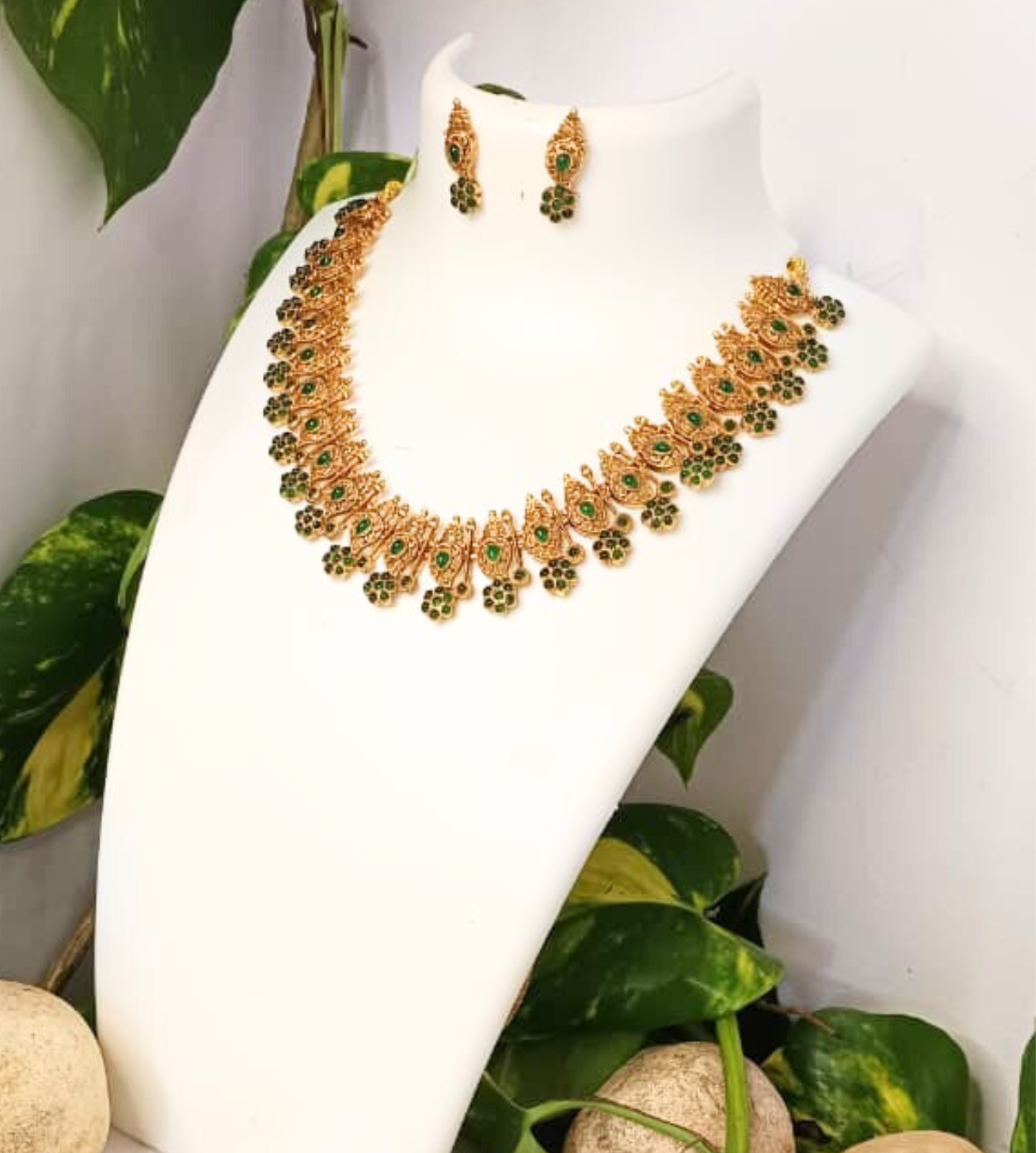 Mandhaarai antique temple jewellery | Necklace + jewellery - Image 2