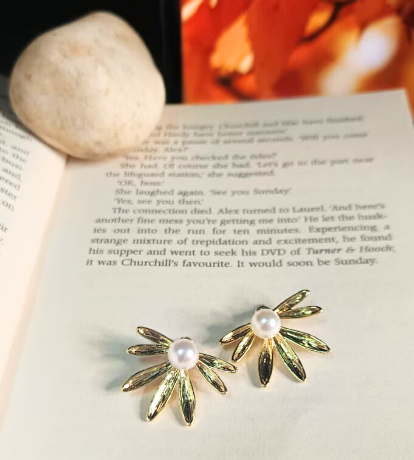 Daisy Pearl Stud Earrings | 2 in 1 Earring (Pearl only & Pearl+daisy) | Gold, Silver, Copper