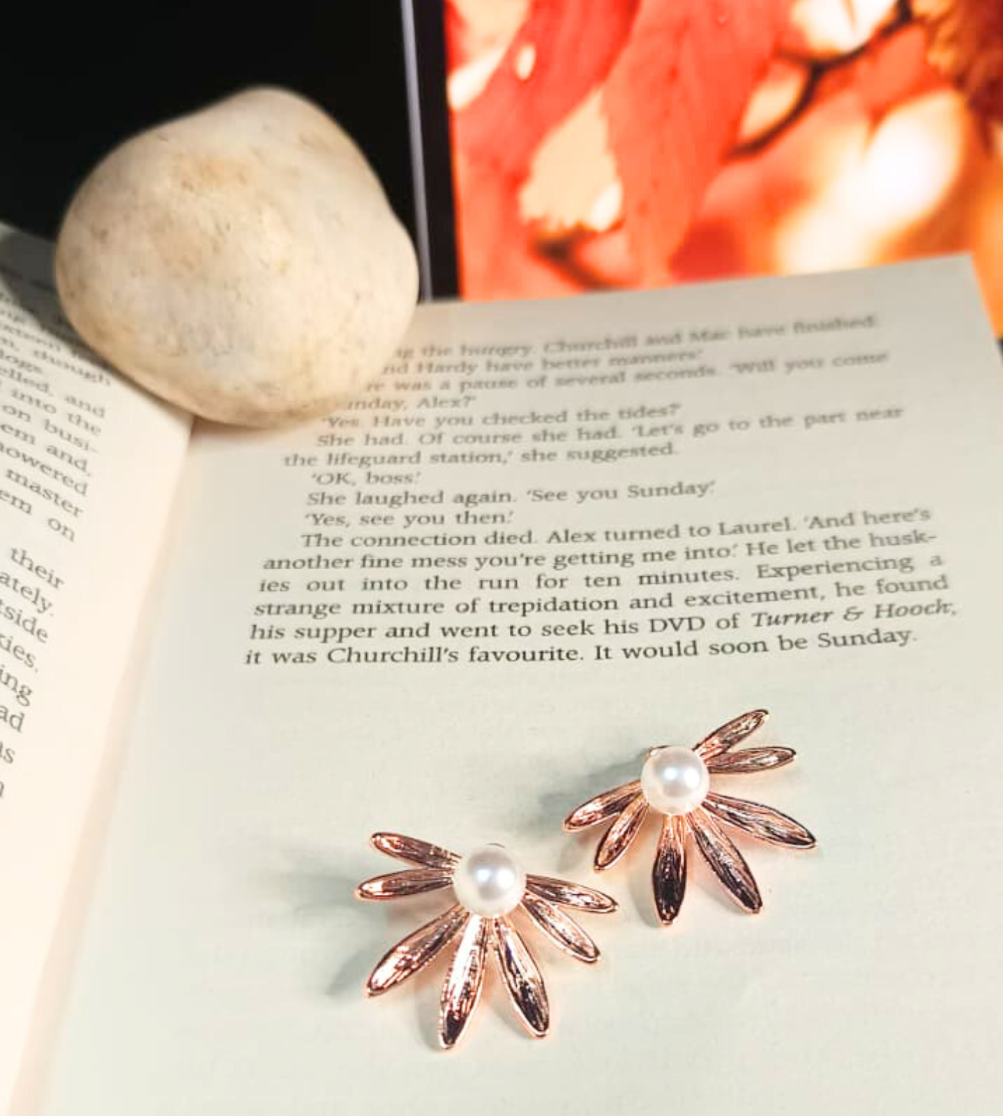 Daisy Pearl Stud Earrings | 2 in 1 Earring (Pearl only & Pearl+daisy) | Gold, Silver, Copper - Image 2