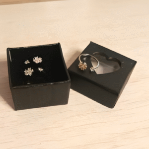 Adjustable Flower Cluster Ring Delicate Silver Sparkle.